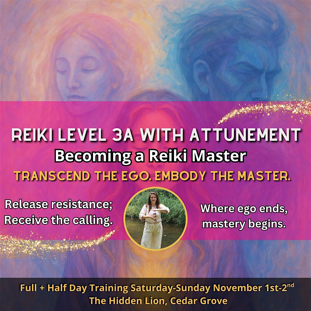 Reiki Level 3A With Attunement + Manual: Becoming a Reiki Master, 1 November | Event in Cedar Grove | AllEvents
