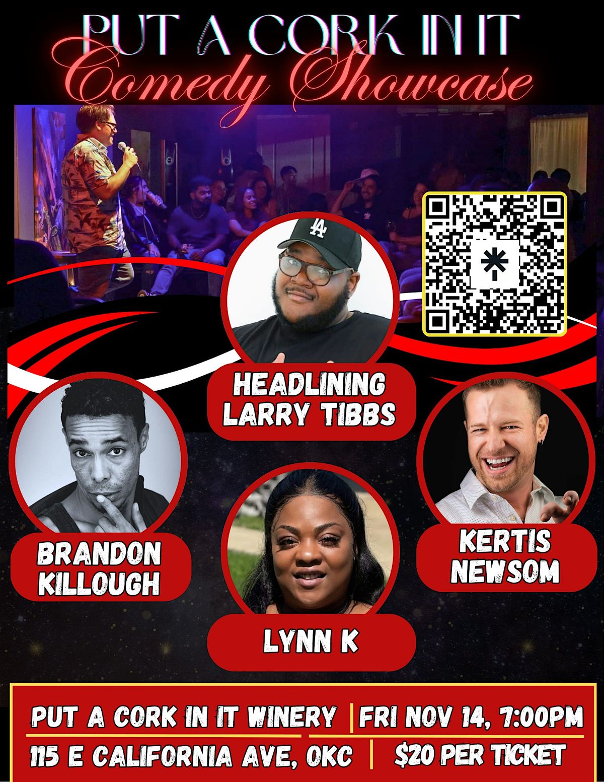 Put A Cork In It! Comedy Showcase (Larry Tibbs), 14 November | Event in Oklahoma City | AllEvents