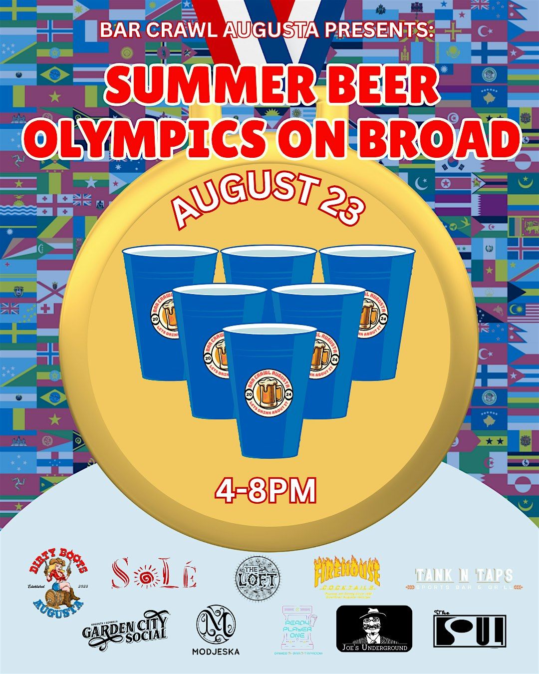 SUMMER BEER OLYMPICS ON BROAD - 2025, 23 August | Event in Augusta | AllEvents