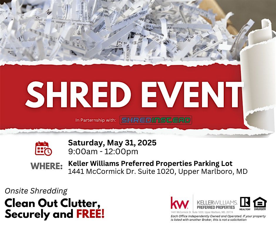 Shred Event 2025, 31 May | Event in Upper Marlboro | AllEvents