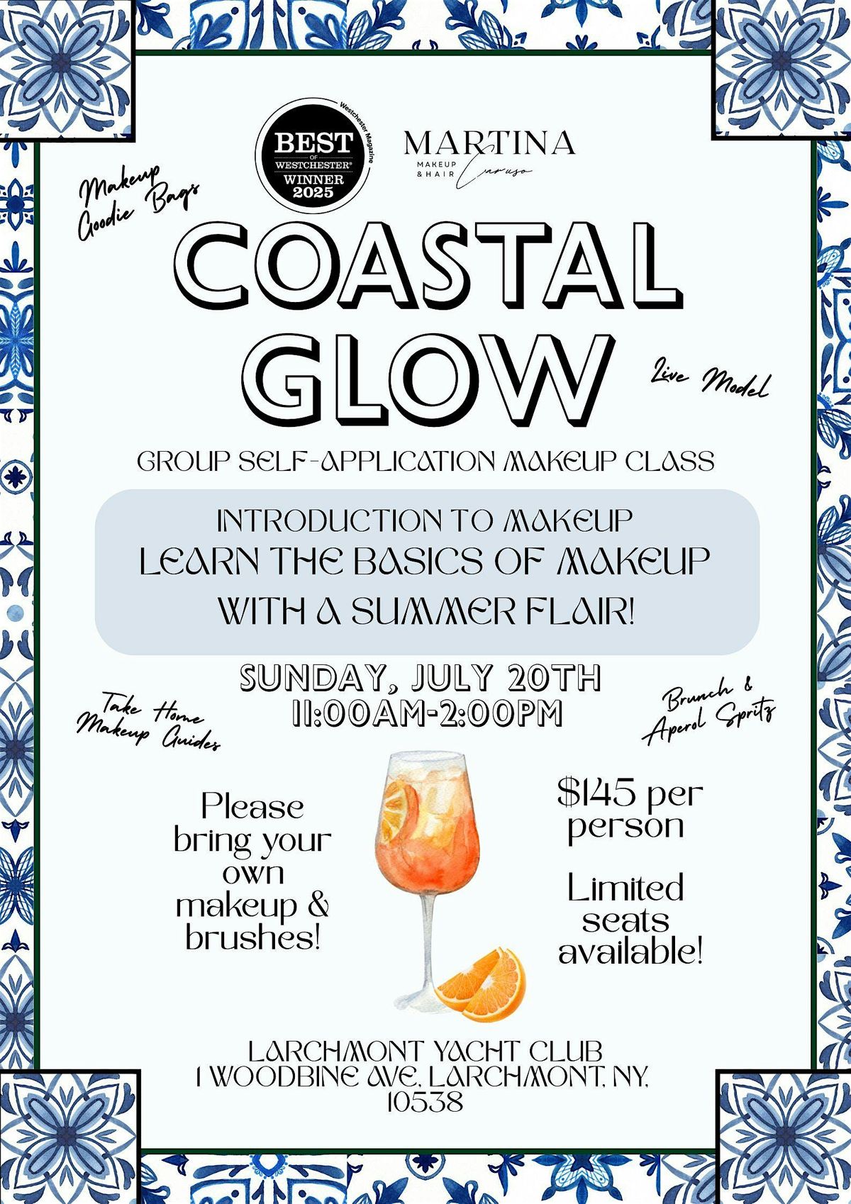 Coastal Glow: Self-Application Makeup Class (All Levels Welcome), 20 July | Event in Larchmont | AllEvents
