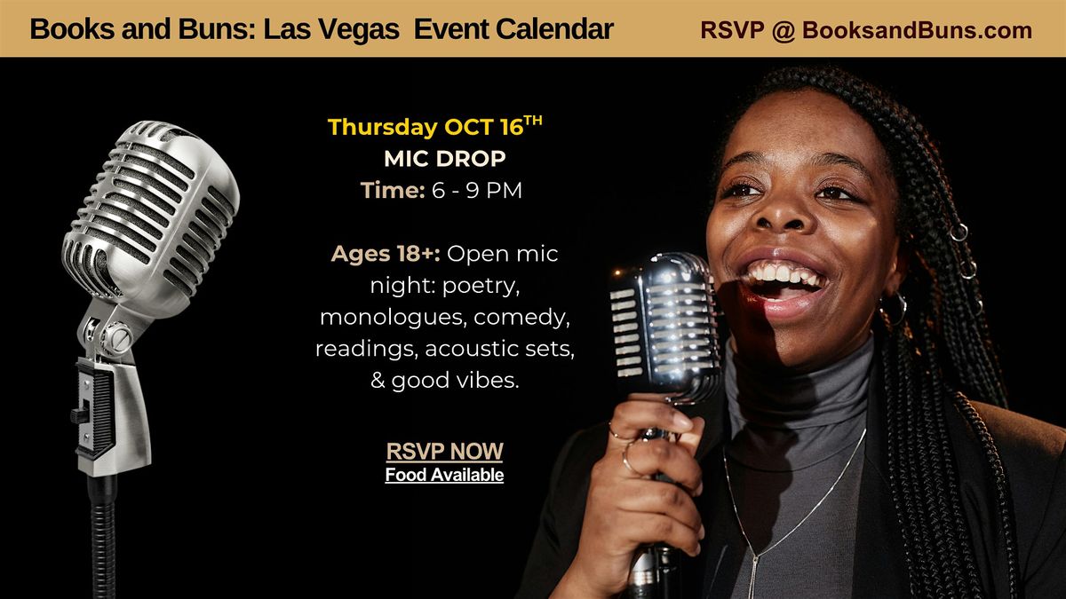 3rd Thursday MIC DROP: Open Mic Night at Books and Buns: A Black Arts Hub, 16 October | Event in Las Vegas