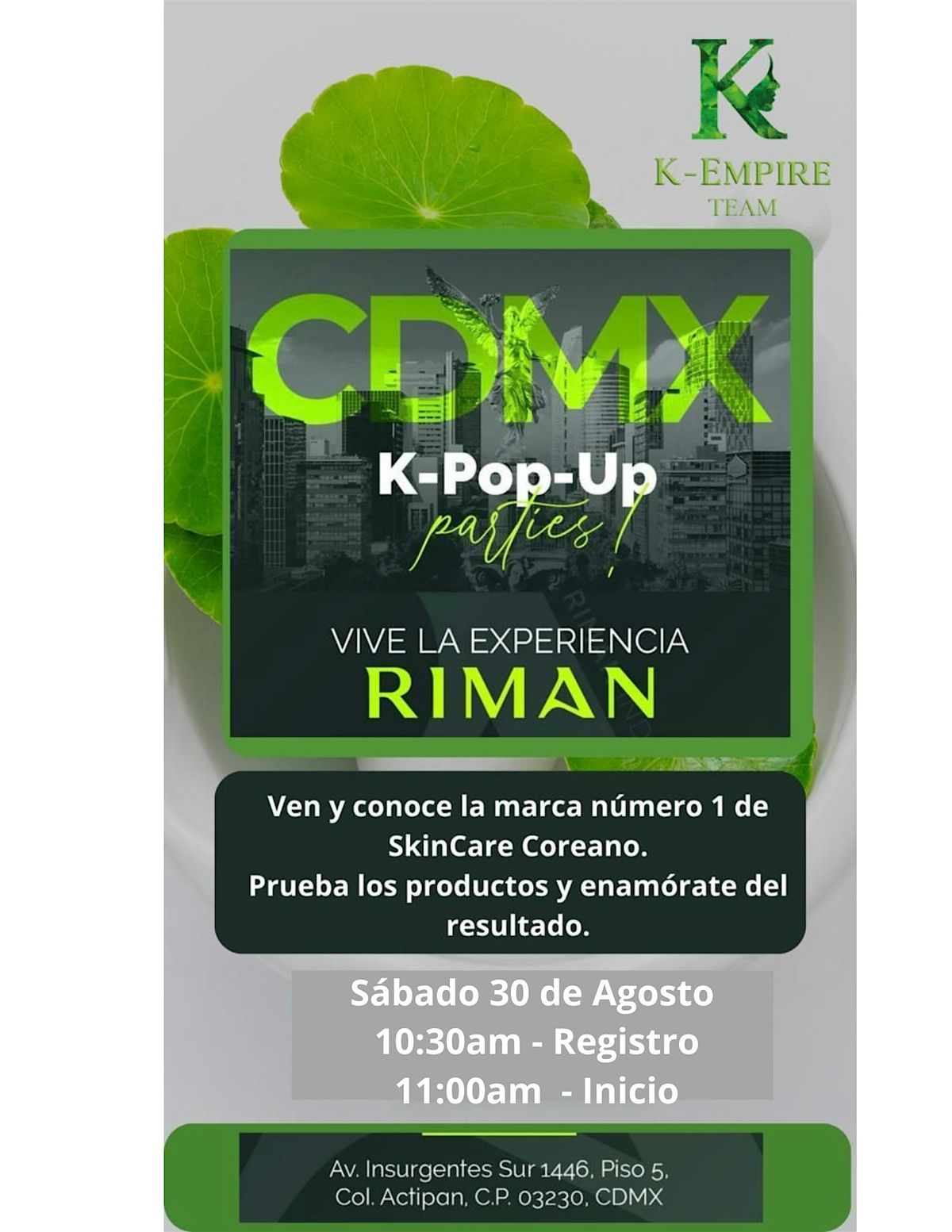 Skincare Coreano CDMX K-Empire, 30 August | Event in Ciudad de México | AllEvents