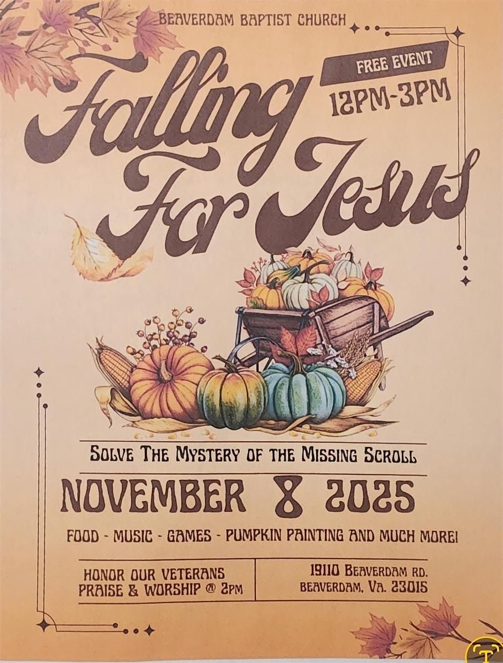 FALLING FOR JESUS, 8 November | Event in Beaverdam | AllEvents