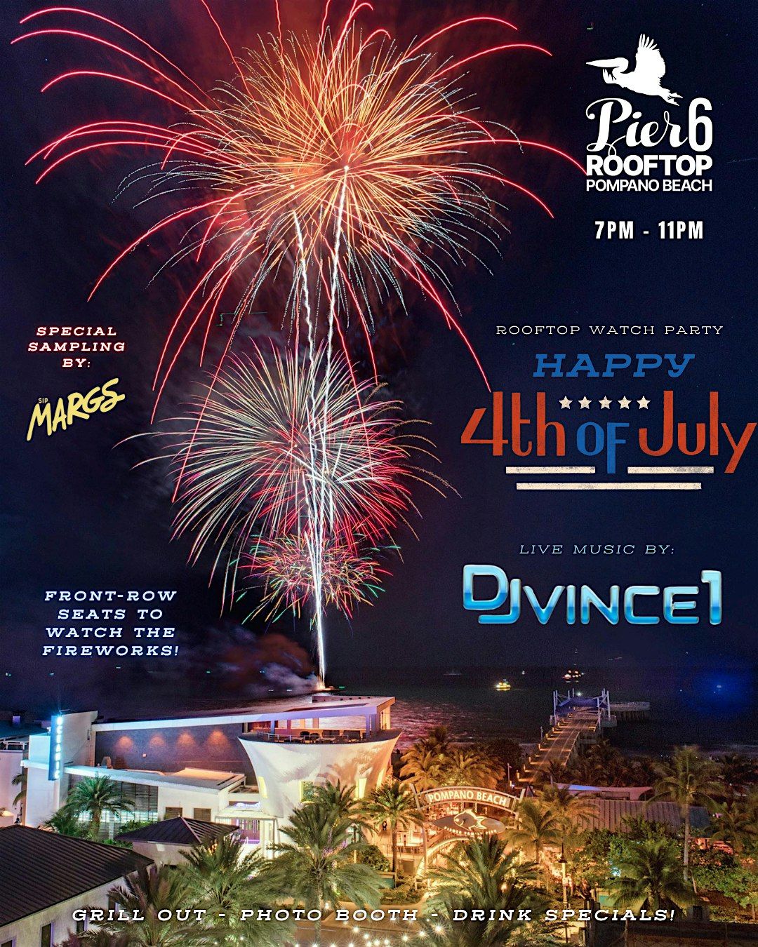 4th of July | Rooftop Watch Party | Fireworks front row seats!, 4 July | Event in Pompano Beach | AllEvents