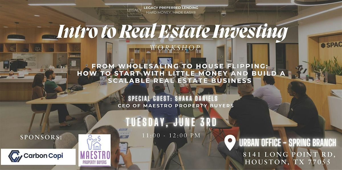 Intro to Real Estate Investing Workshop, 3 June | Event in Houston | AllEvents