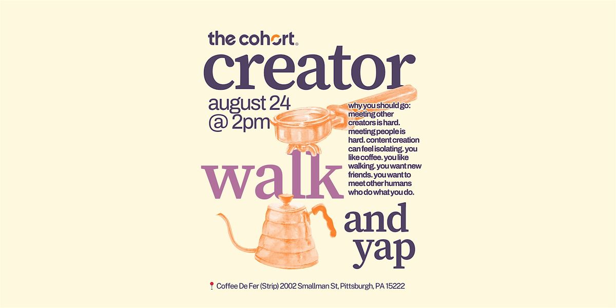 creator walk and yap, round 2, 24 August | AllEvents