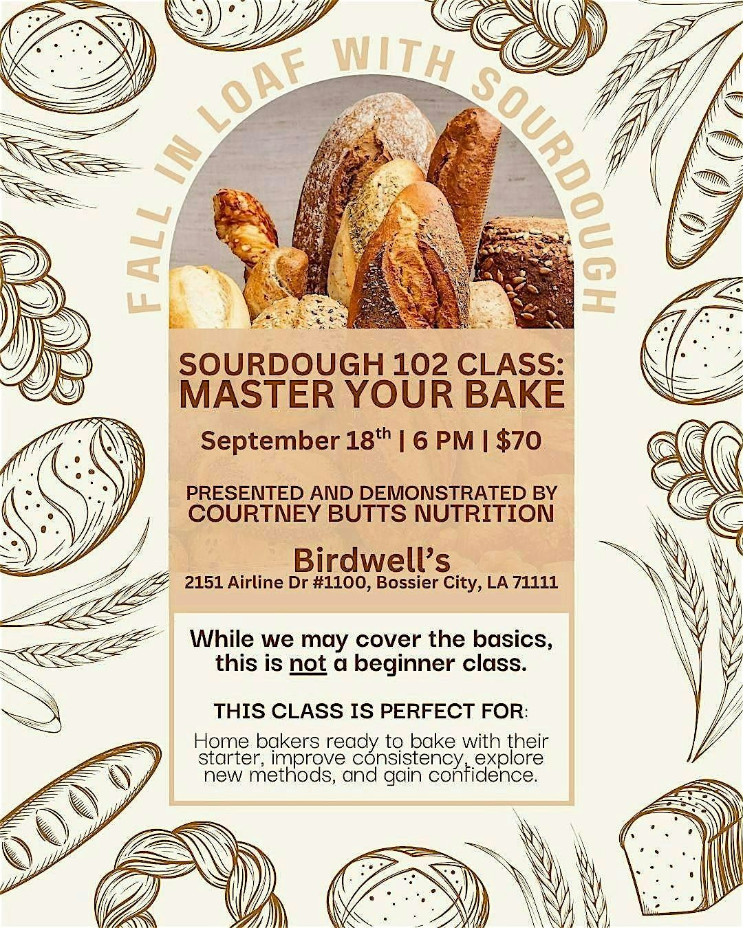Sourdough 102 Class: Master Your Bake, 18 September | Event in Bossier City | AllEvents