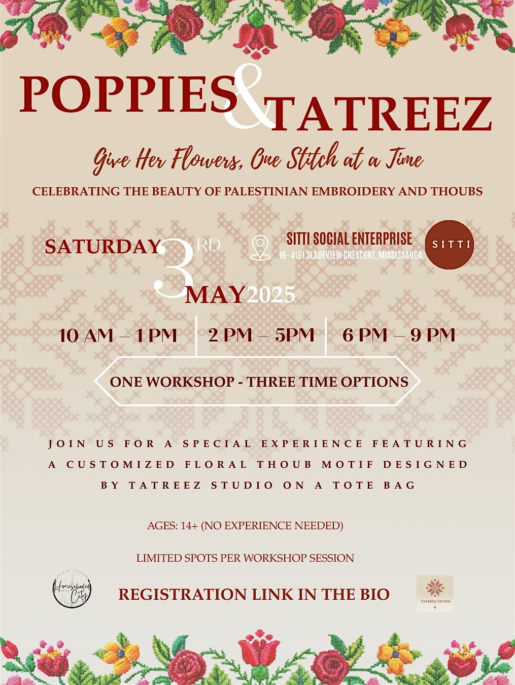 Poppies & Tatreez | Event in Mississauga | AllEvents