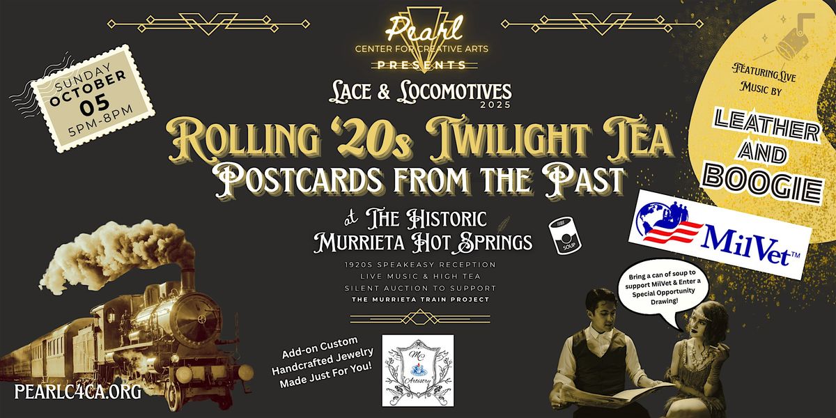 Lace & Locomotives 2025: Rolling Twenties Twilight Tea, 5 October | Event in Murrieta | AllEvents