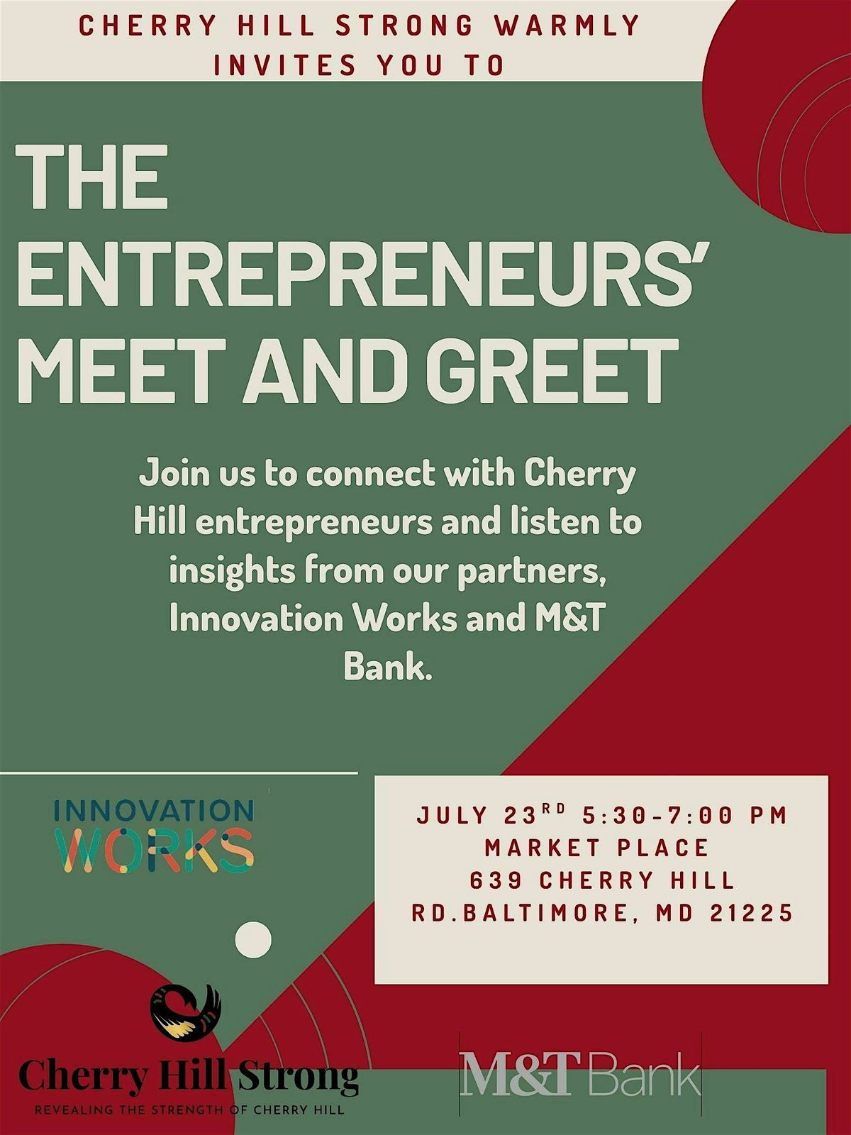 CHS Entrepreneur Meet & Greet, 23 July | Event in Baltimore | AllEvents