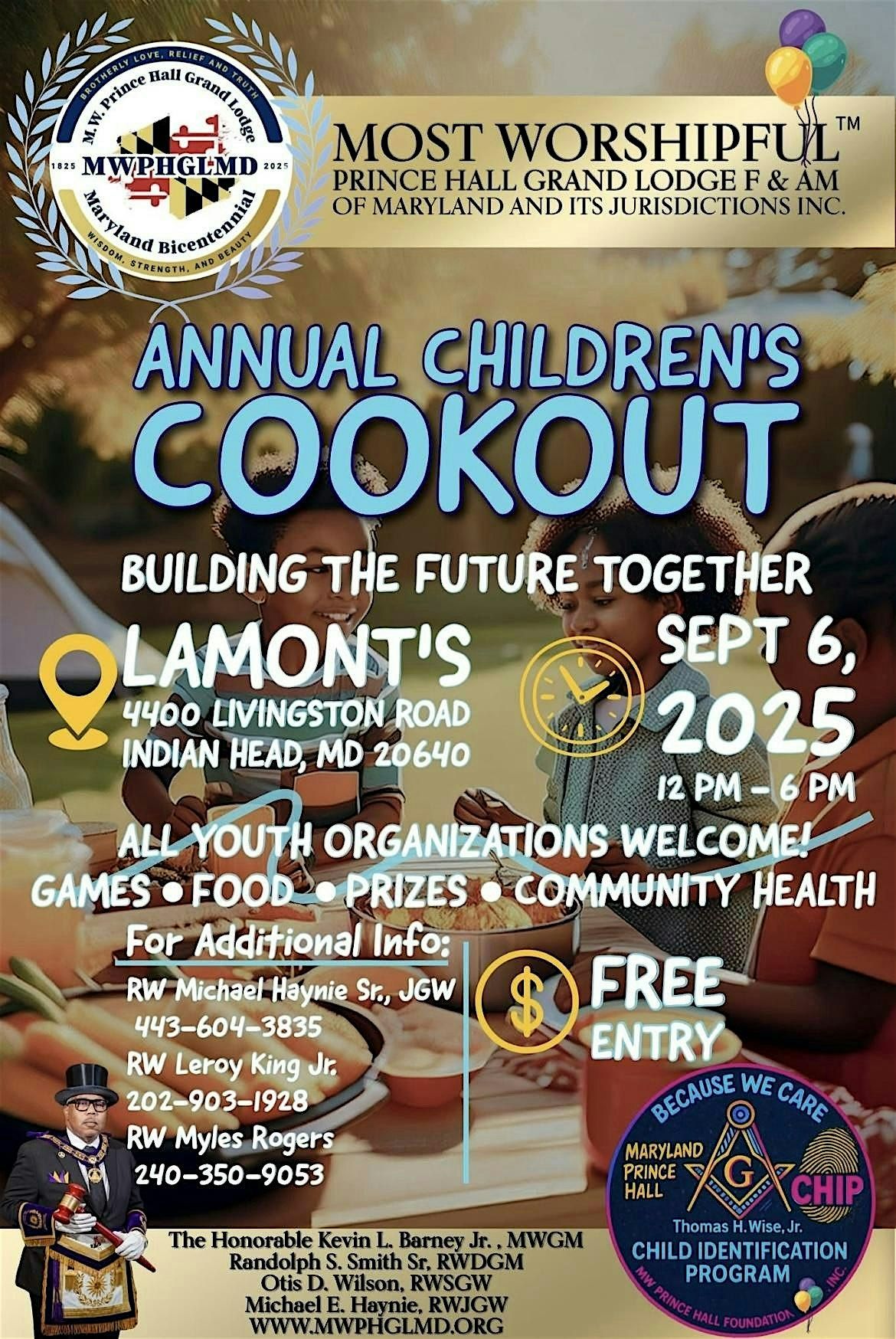 Annual Children's Cookout - Building The Future Together, 6 September | Event in Indian Head | AllEvents