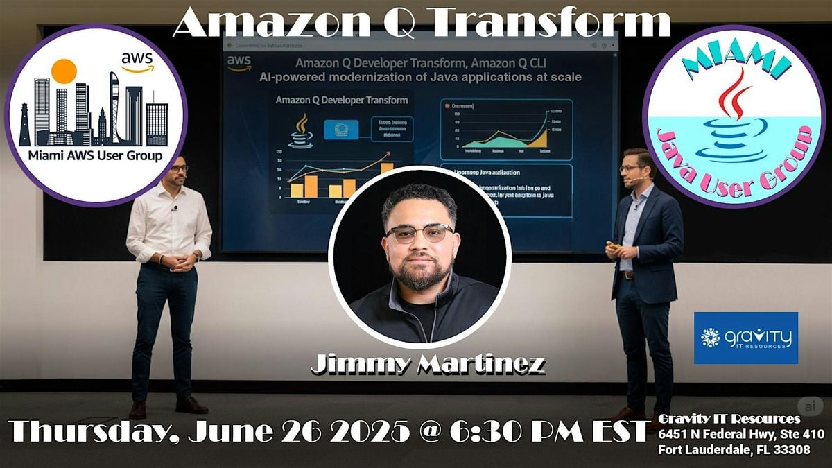 Upgrade legacy Java applications with Amazon Q Transform, 26 June | Event in Fort Lauderdale | AllEvents
