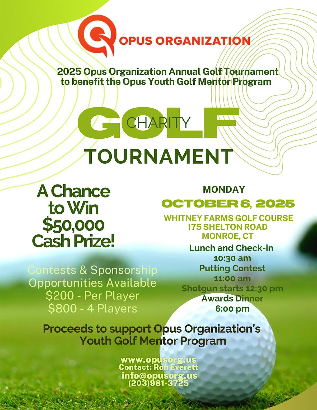 Opus Organization Annual Charity Golf Tournamet, 6 October | Event in Monroe | AllEvents