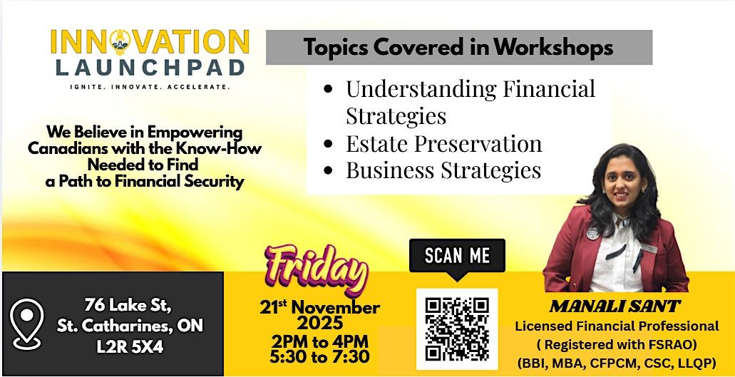 Free Financial Planning Workshop and Business Networking Event | Event in St. Catharines | AllEvents