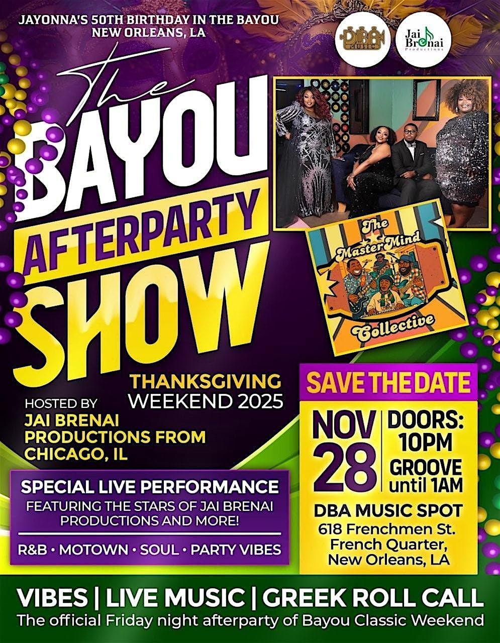 The Bayou After Party Show, 28 November | Event in New Orleans | AllEvents