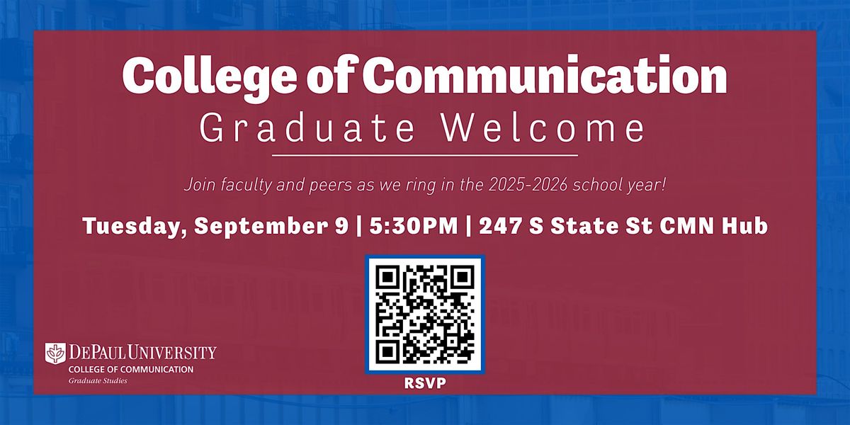 DePaul College of Communication Graduate Welcome, 9 September | Event in Chicago | AllEvents