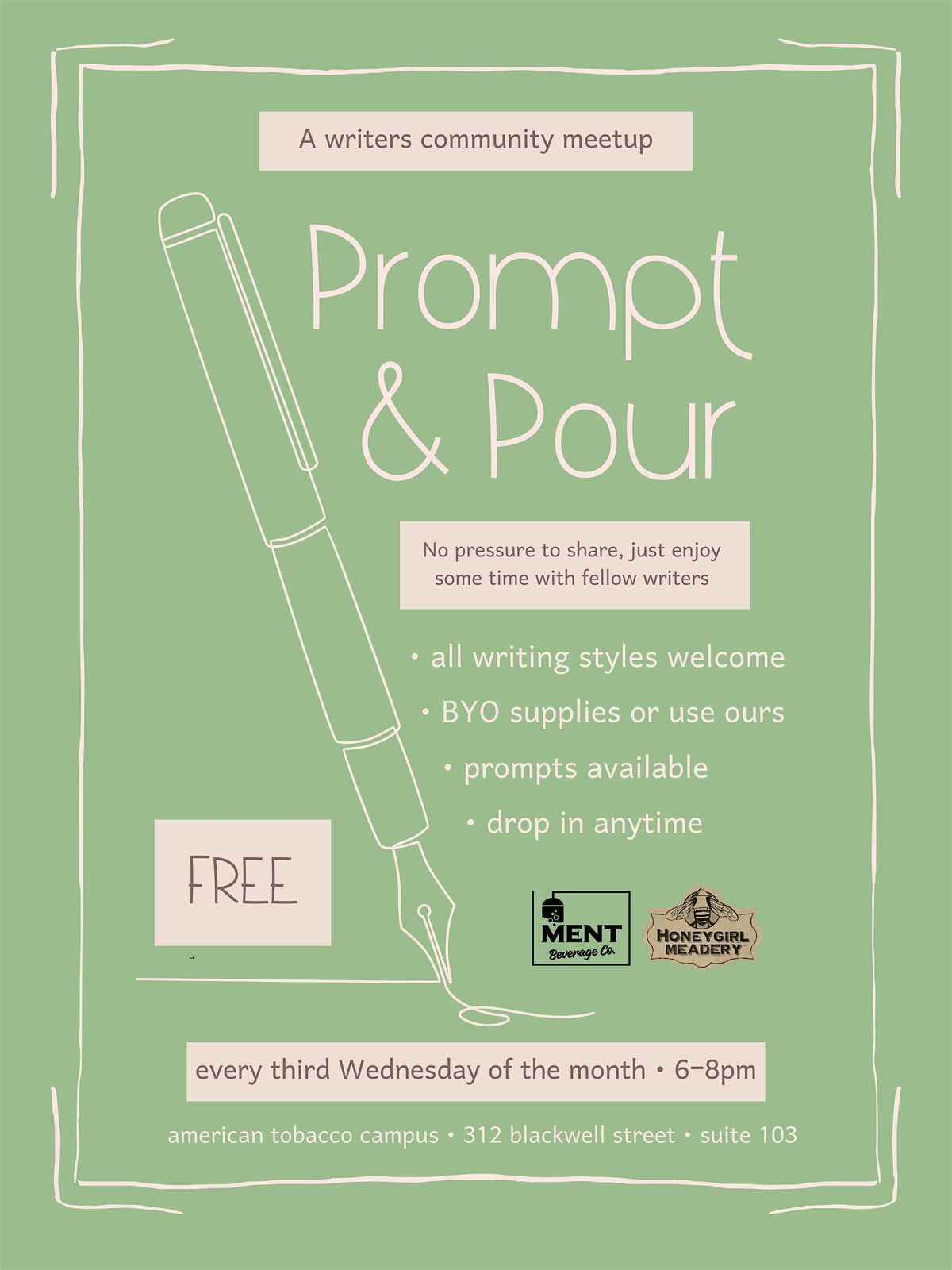 Prompt & Pour, 18 June | Event in Durham | AllEvents