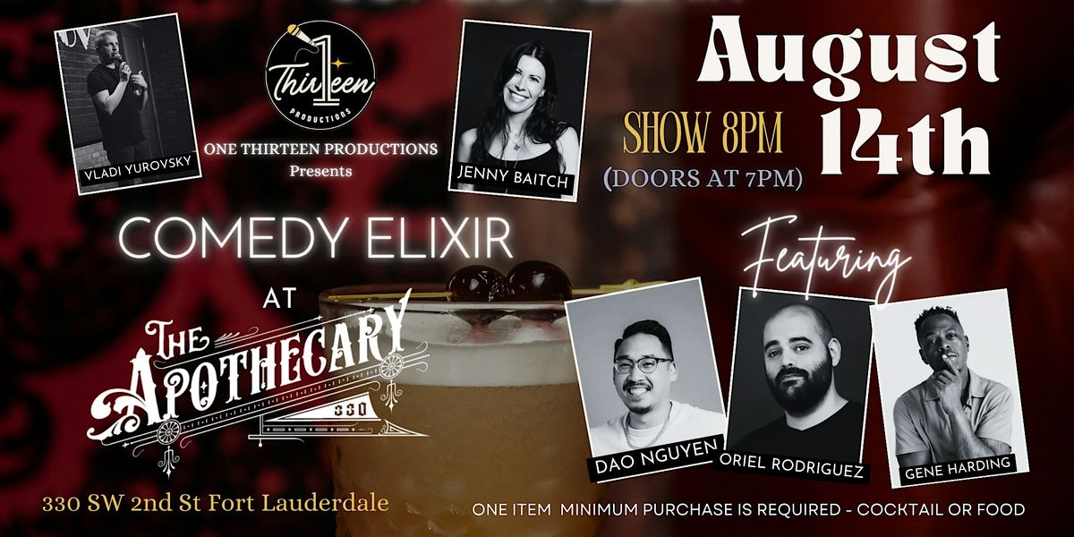 Stand-Up COMEDY ELIXIR at The Apothecary 330 - August 14th, 14 August | Event in Fort Lauderdale | AllEvents