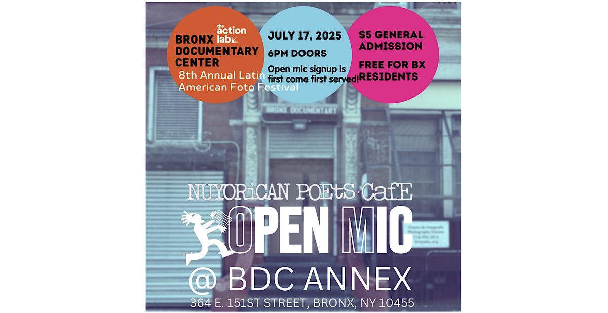 Open Mic @ Bronx Documentary Center, 17 July | Event in The Bronx | AllEvents