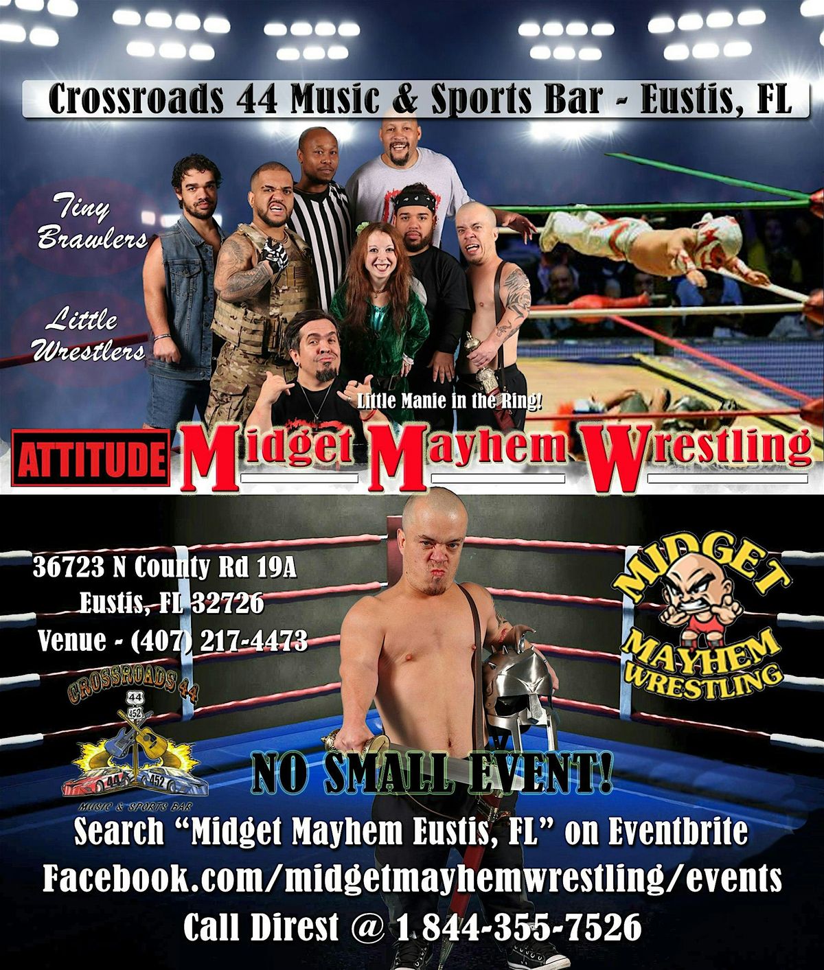 Midget Mayhem Wrestling with Attitude Goes Wild! Eustis FL 12+, 18 October | Event in Eustis | AllEvents