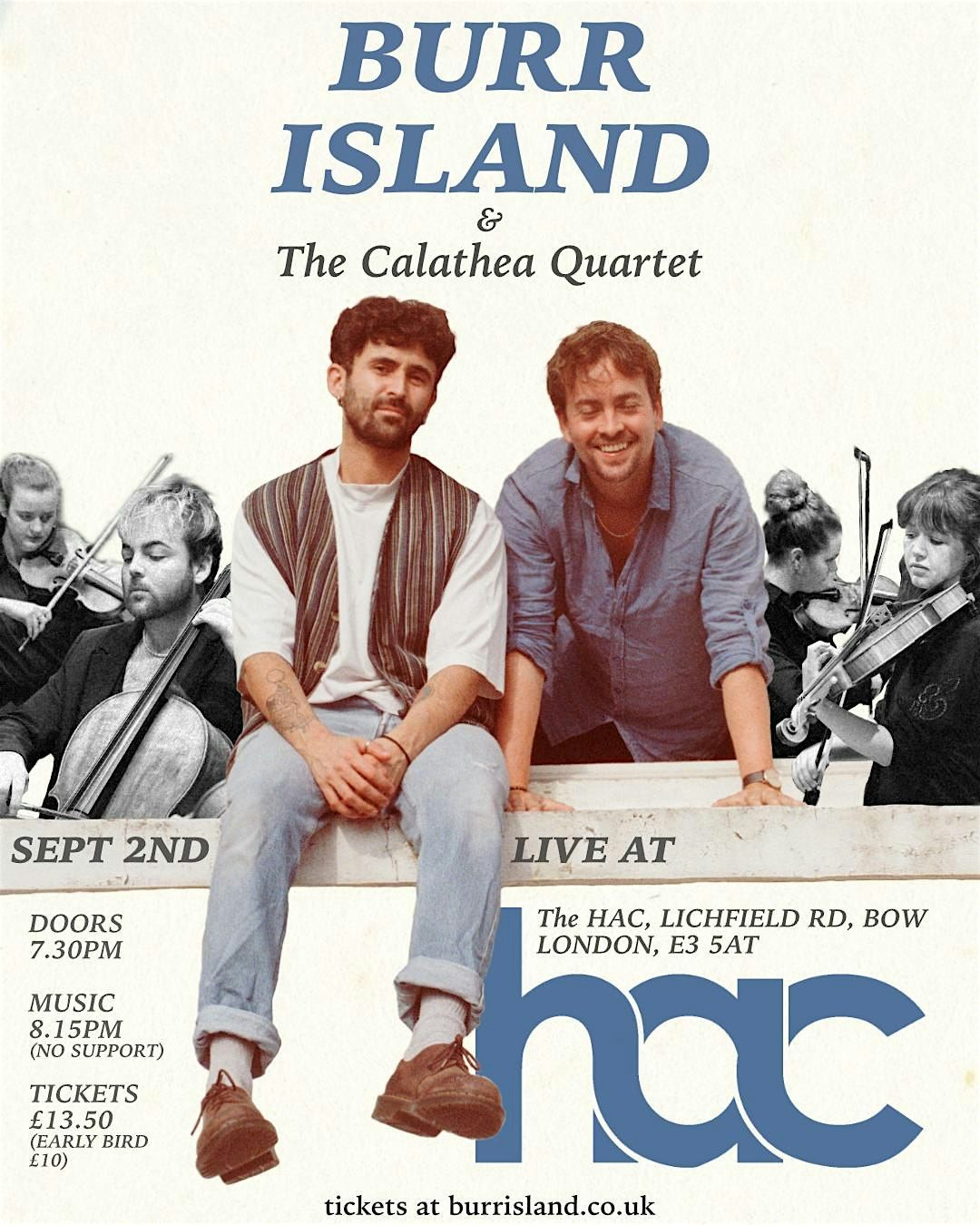 Burr Island  & The Calathea Quartet, 2 September | Event in London | AllEvents