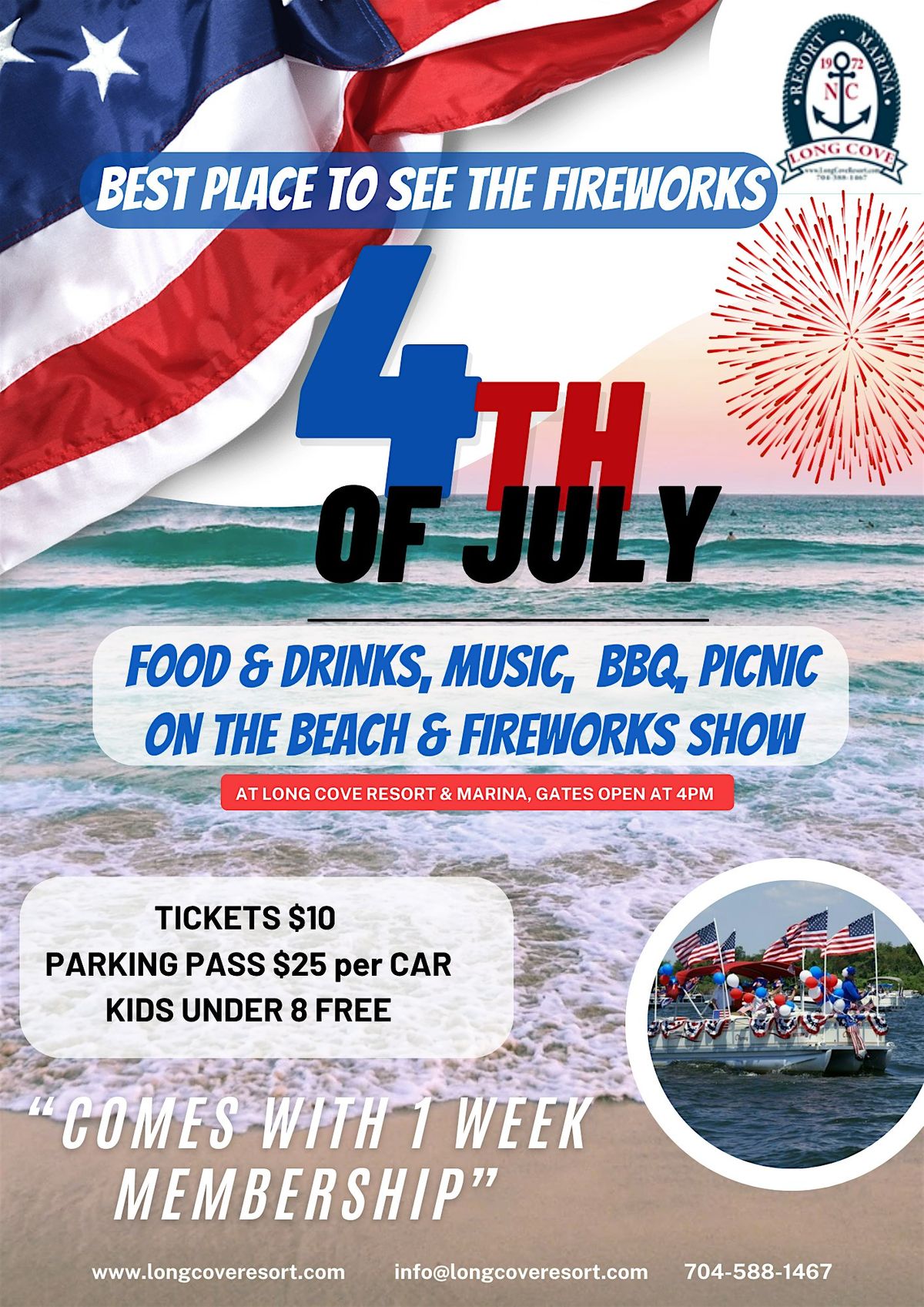 4th of July Lakeside Bash: Fireworks, BBQ, Music, and Family Fun!, 4 July | Event in Charlotte | AllEvents