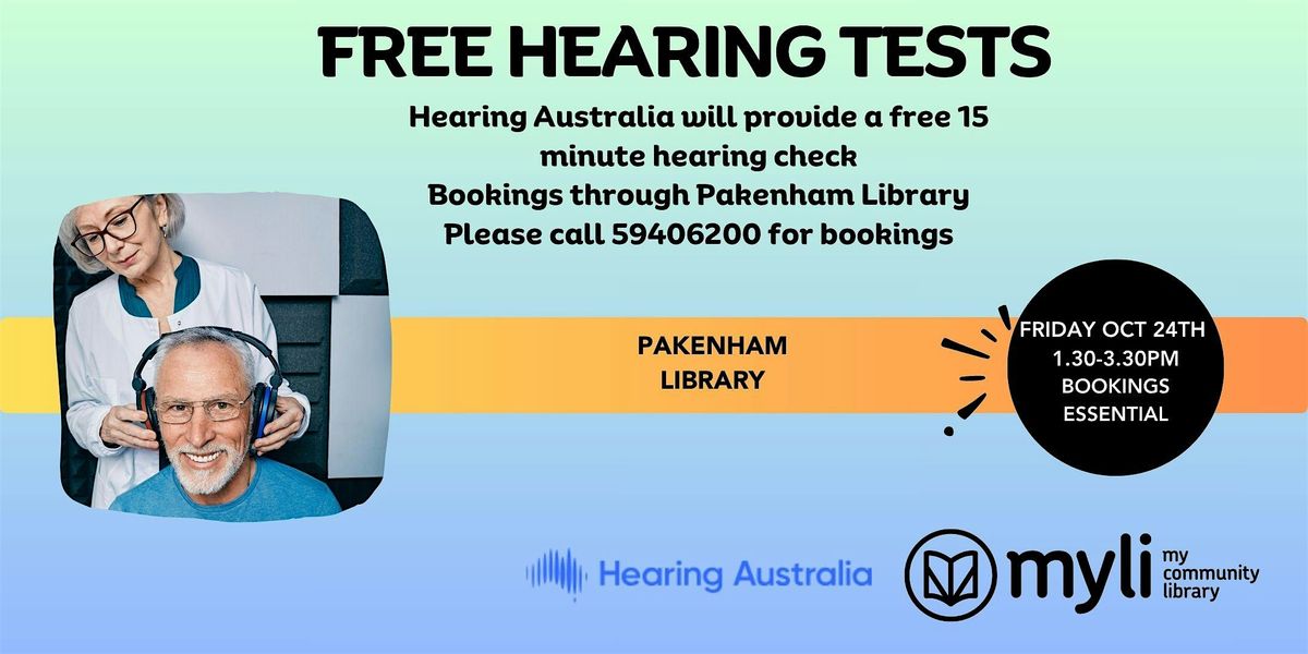 Free Hearing Tests with Hearing Australia @ Pakenham Library, 24 October | Event in Pakenham | AllEvents