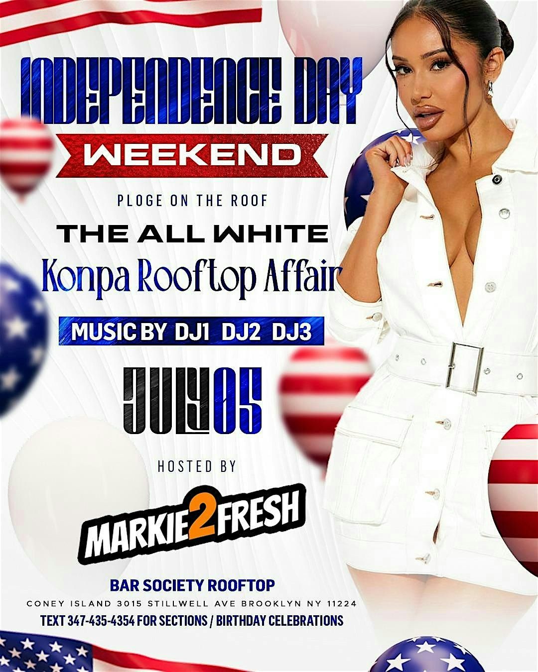PLOGE ON THE ROOF " THE ALL WHITE " INDEPENDENCE DAY WEEKEND #EVENT2 #KONPA, 5 July | Event in Brooklyn