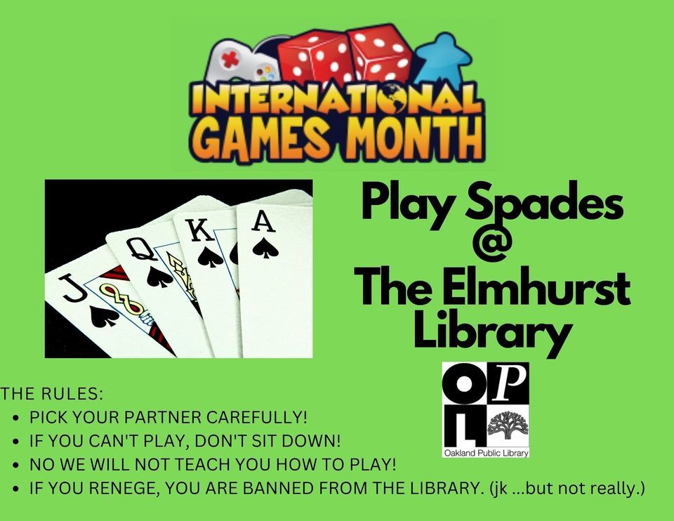 Play Spades The Elmhurst Library, Elmhurst branch Oakland Public