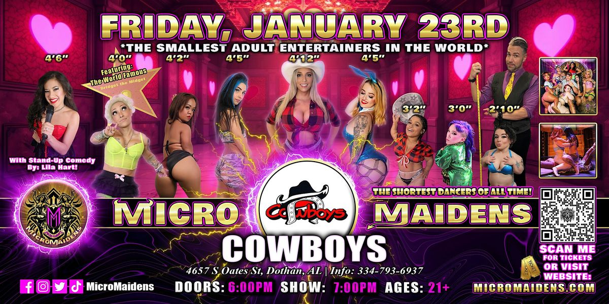 Dothan, AL - Micro Maidens Dwarf Dancers @Cowboys, 23 January | Event in Dothan | AllEvents