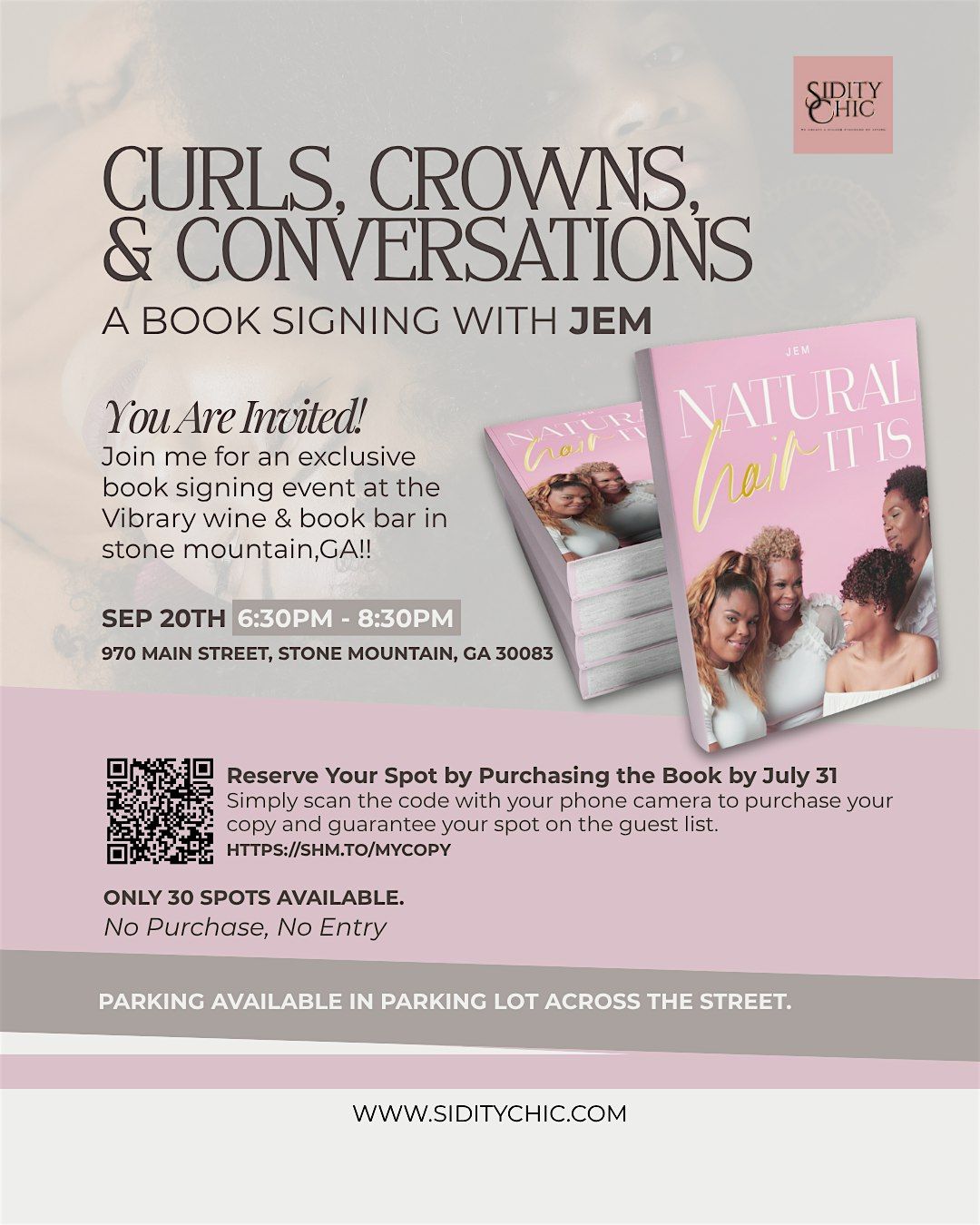 Curls & Conversation: An Evening with Jem, 20 September | Event in Stone Mountain | AllEvents