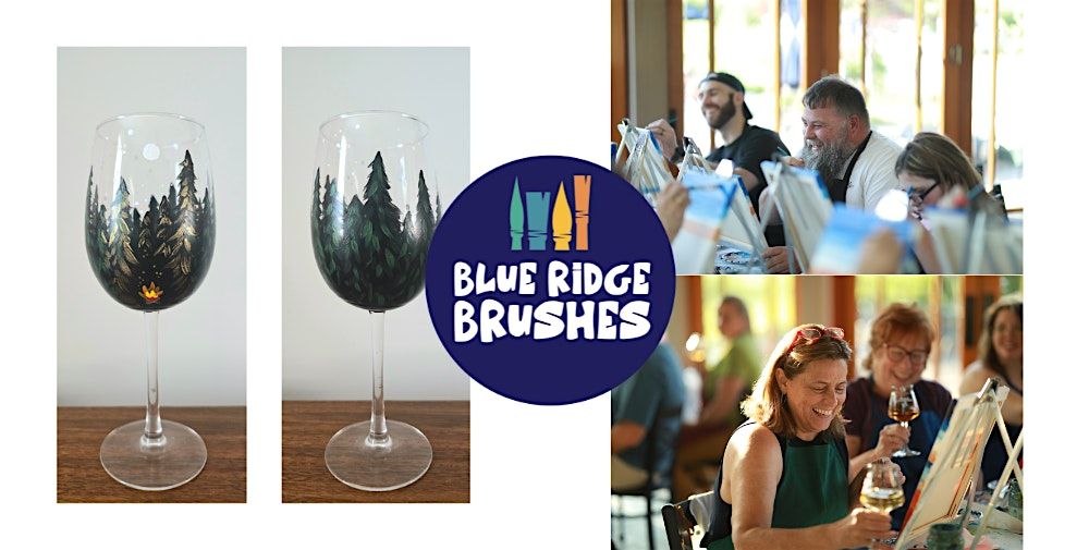 Paint + Sip: "Forest Campfire Wineglasses" at Bandit's Ridge Winery, 16 November | Event in Louisa