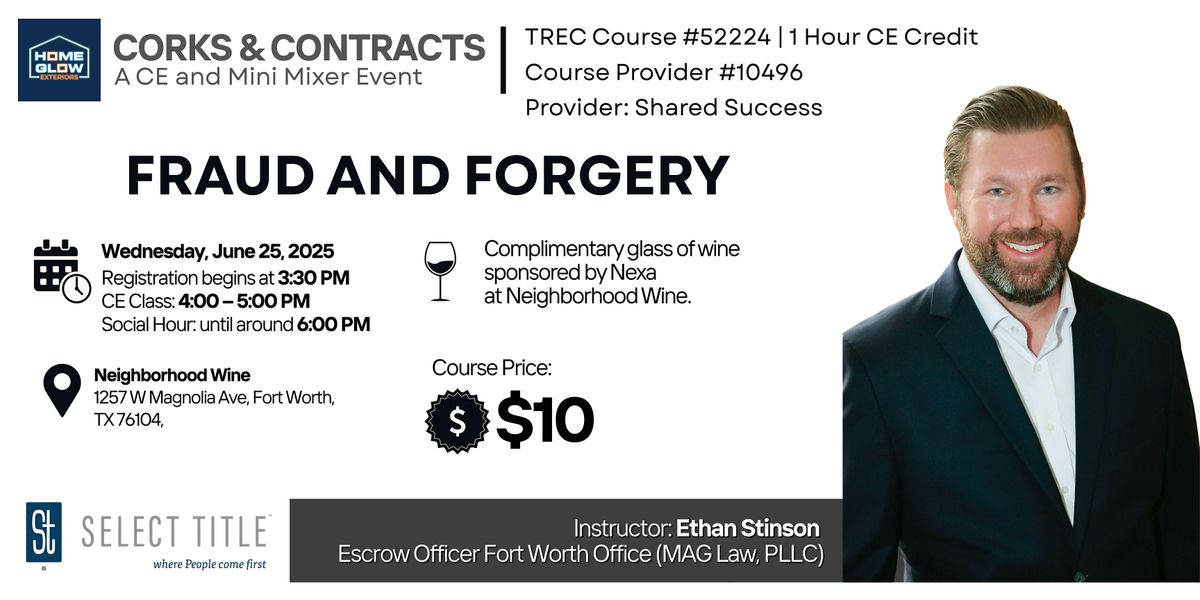 CORKS & CONTRACTS: A CE MINI MIXER EVENT | Event in Fort Worth | AllEvents