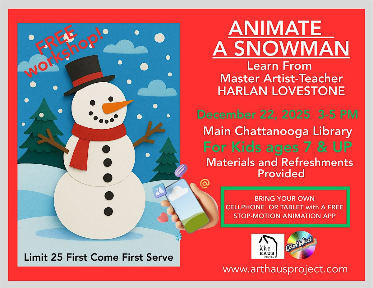 ANIMATE A SNOWMAN, 22 December | Event in Chattanooga | AllEvents
