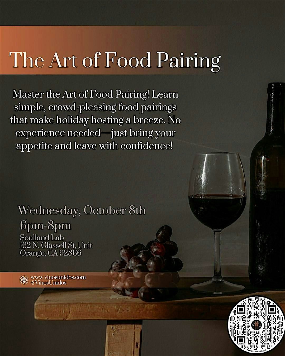 The Art of Food & Wine Pairing, 8 October | Event in Orange | AllEvents