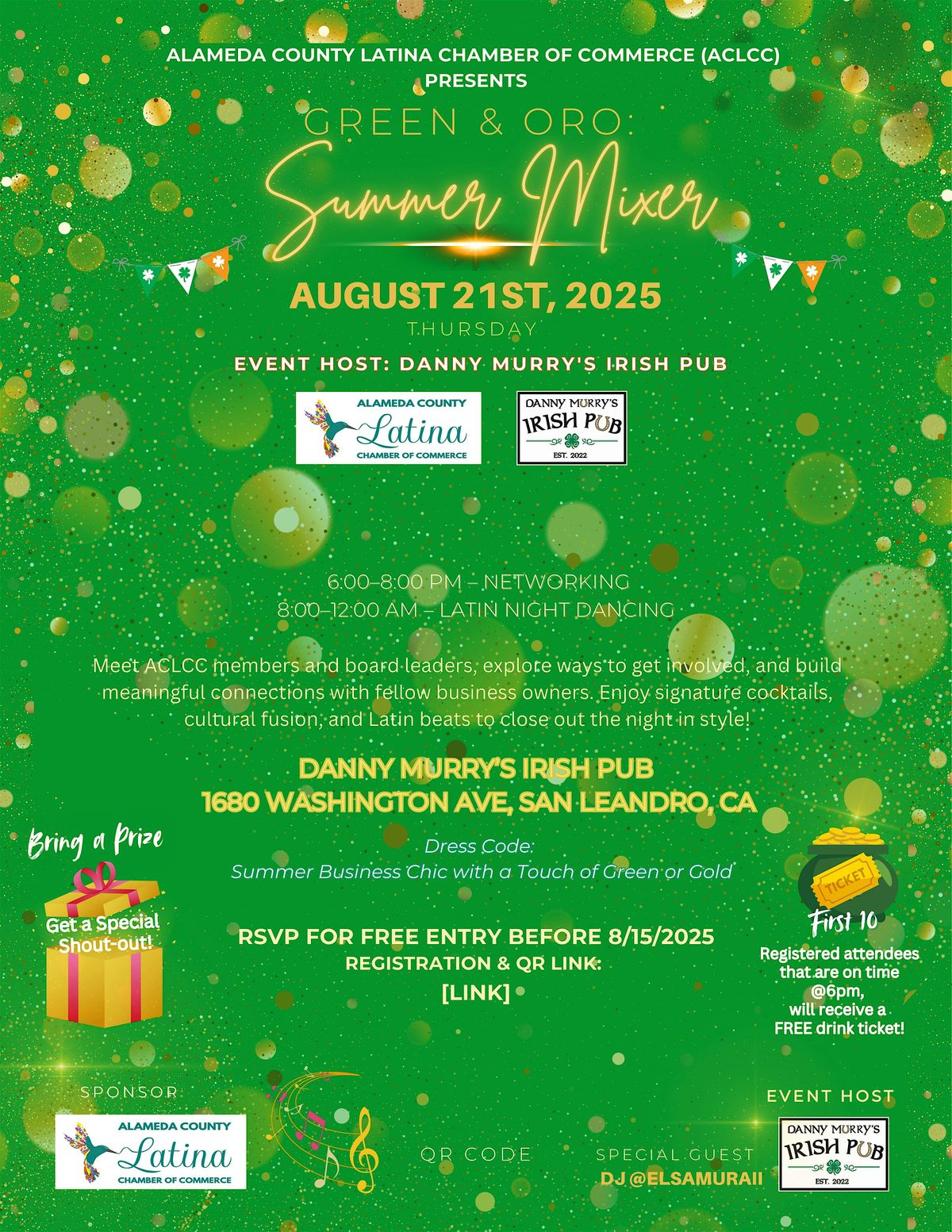 Green & Oro: Summer Business Mixer | Mixer Empresarial de Verano, 21 August | Event in San Leandro | AllEvents