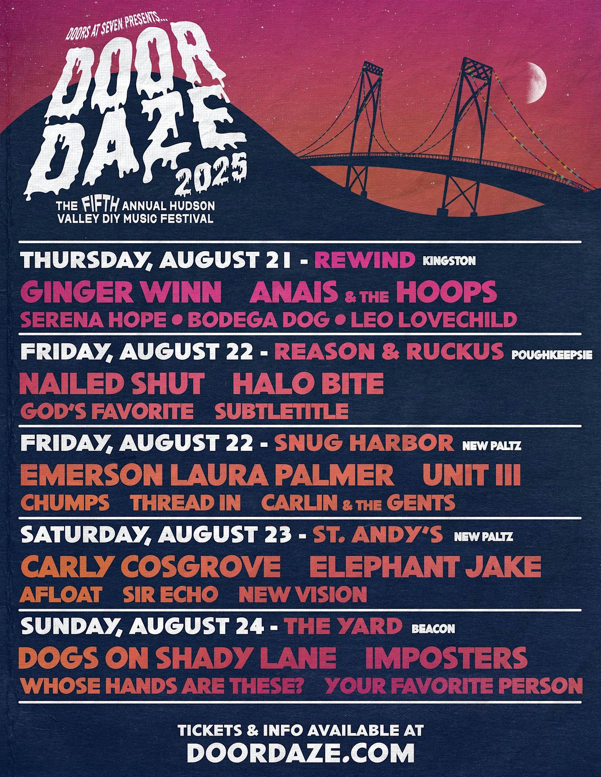 DOOR DAZE | REWIND - AUGUST 21, 21 August | Event in Kingston | AllEvents