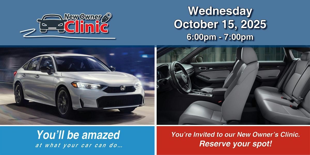 Gillman Honda San Antonio New Owner Clinic, 15 October | Event in Selma | AllEvents