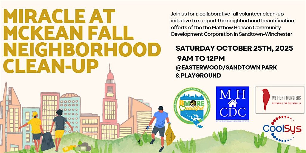 Miracle at McKean Fall Neighborhood Clean-Up, 25 October | Event in Baltimore | AllEvents