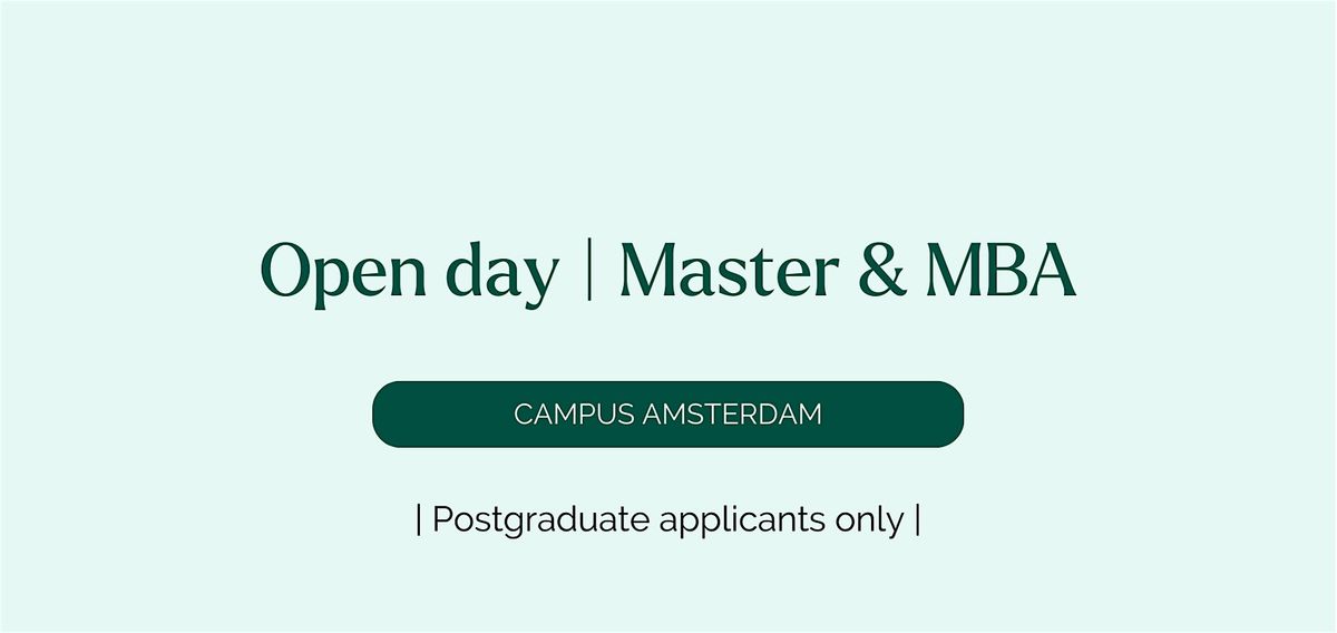 Master & MBA | Open Evening on Amsterdam campus, 18 November | Event in Amsterdam | AllEvents