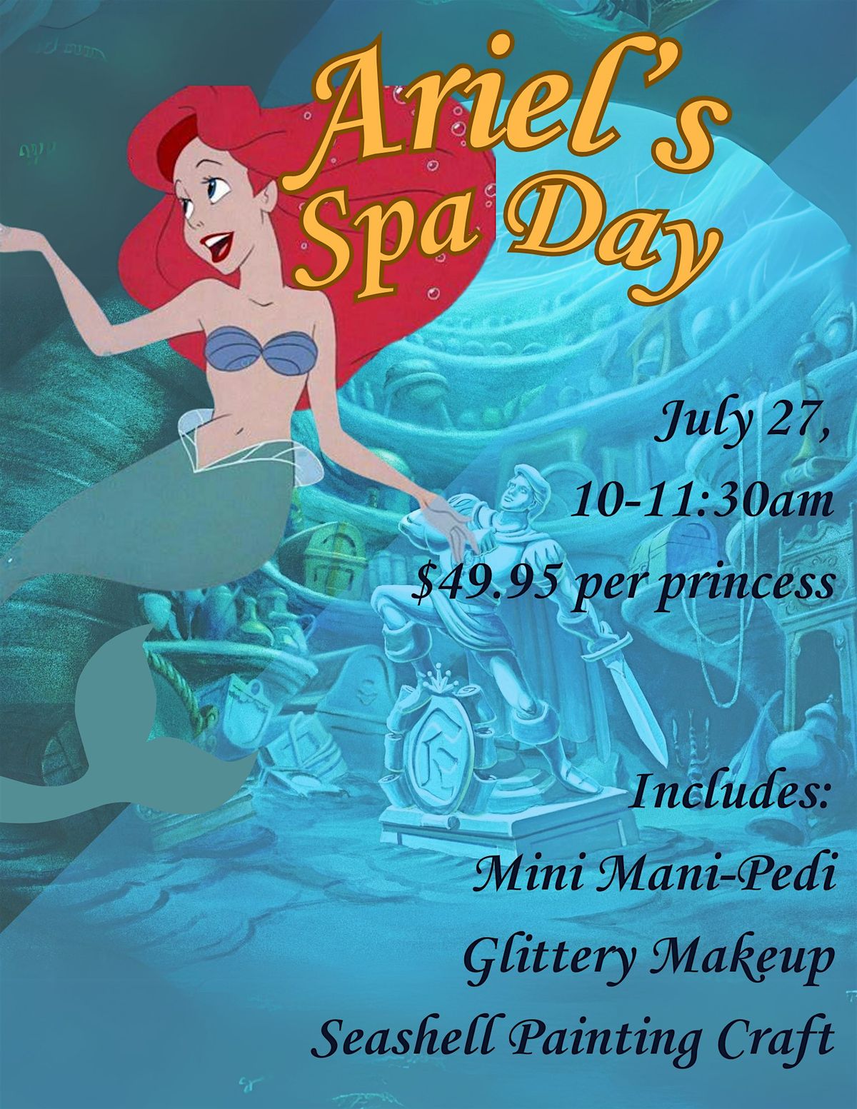 Ariel's Spa Day at Glitter & Glam Paramus, 27 July | Event in Paramus | AllEvents