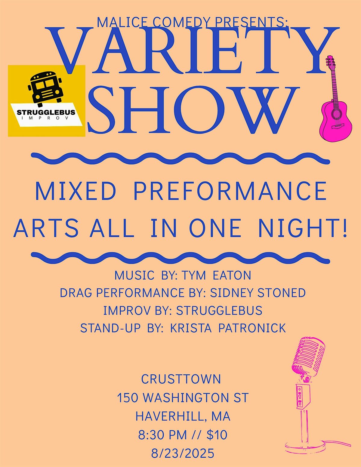 VARIETY SHOW AT CRUSTTOWN, 23 August | Event in Haverhill | AllEvents