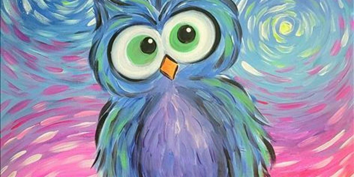 The Curious Little Owl on a Starry Night - Paint and Sip by Classpop!™, 26 July | Event in Austin | AllEvents