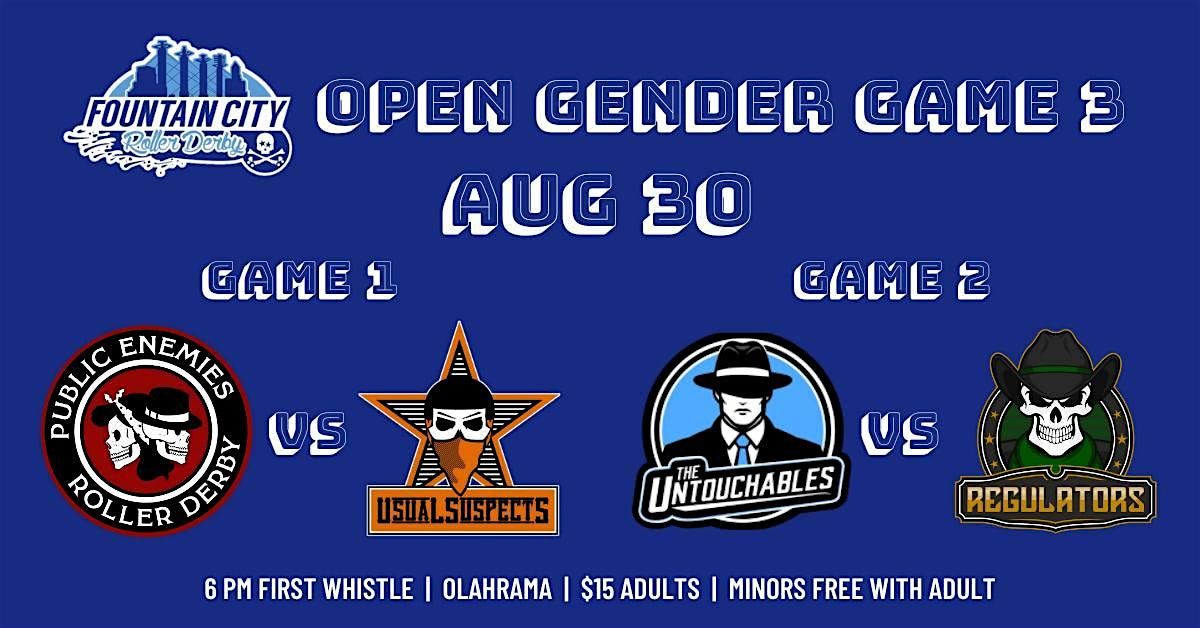 Fountain City Open Gender Game 3, 30 August | Event in Independence | AllEvents