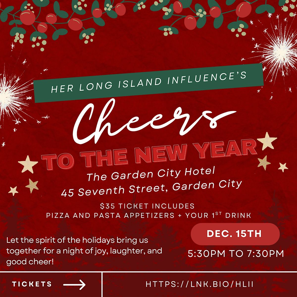 HLII’s Annual Cheers to the New Year, 15 December | Event in Garden City | AllEvents