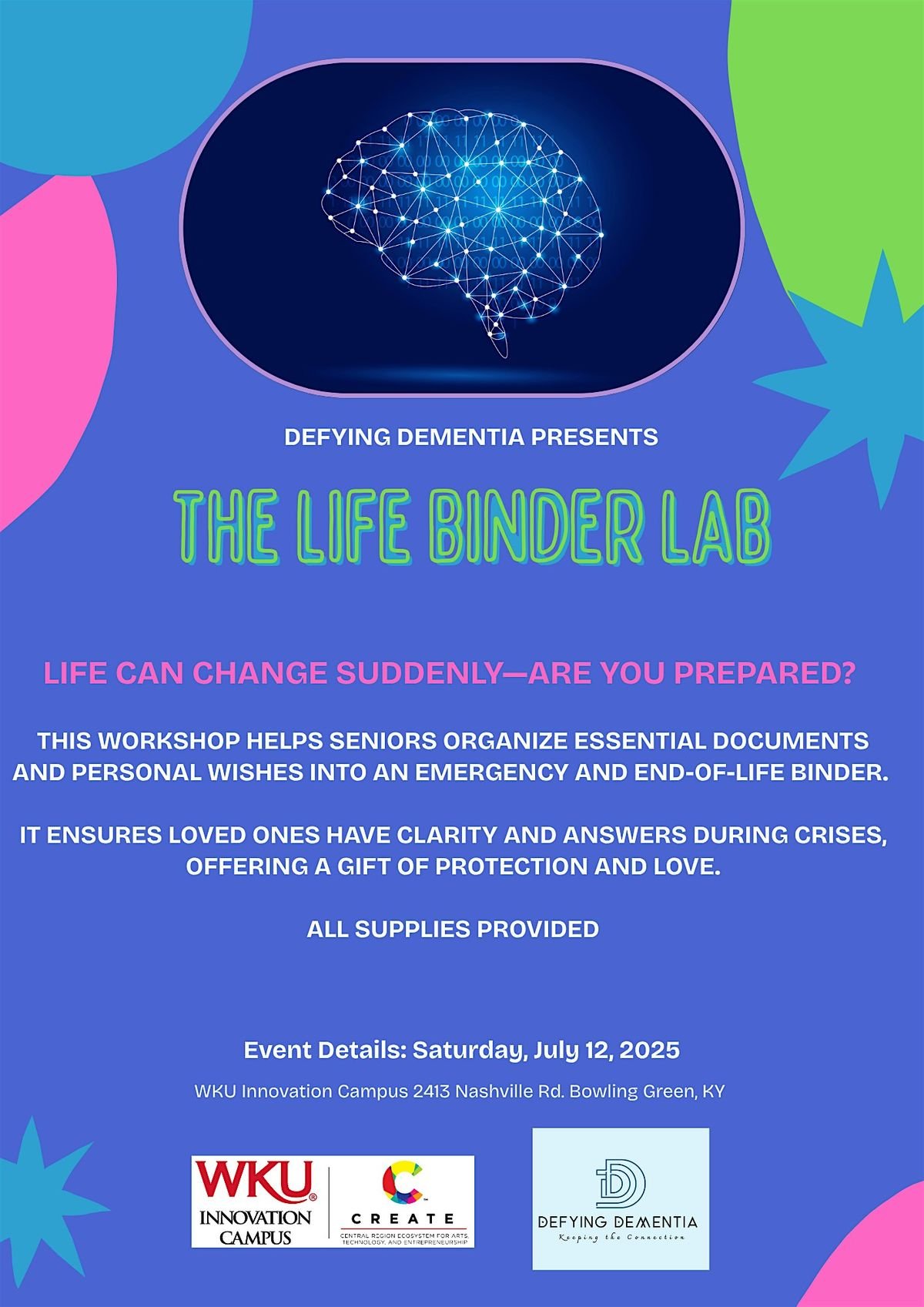 The Life Binder Lab, 12 July | Event in Bowling Green | AllEvents