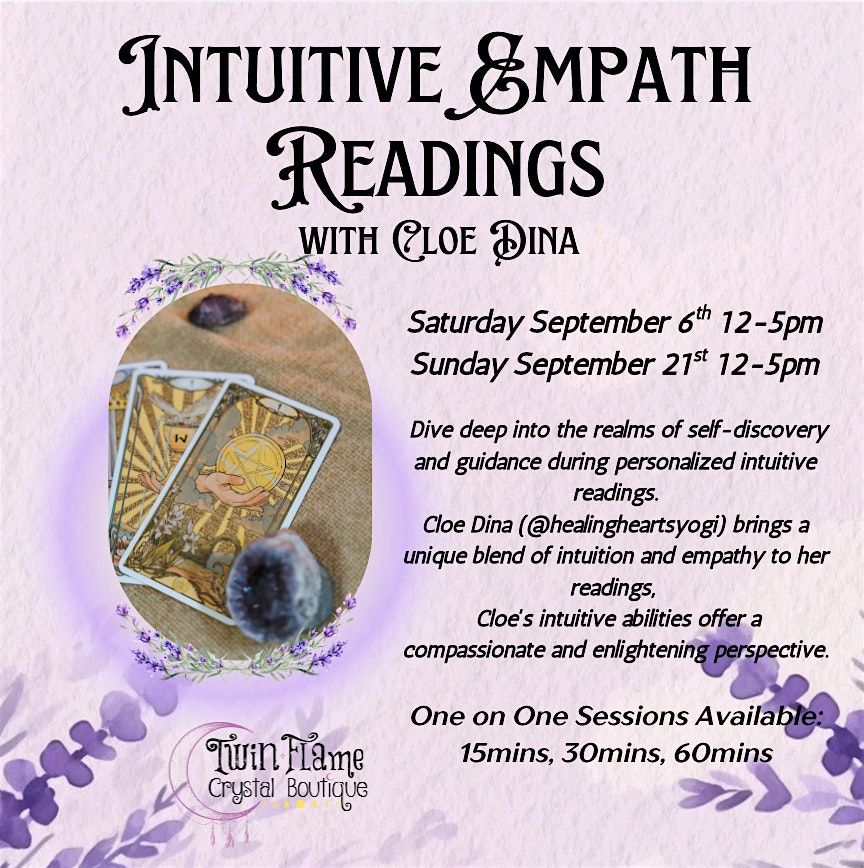 Intuitive Empath Readings with Cloe Dina, 6 September | Event in Bethpage | AllEvents