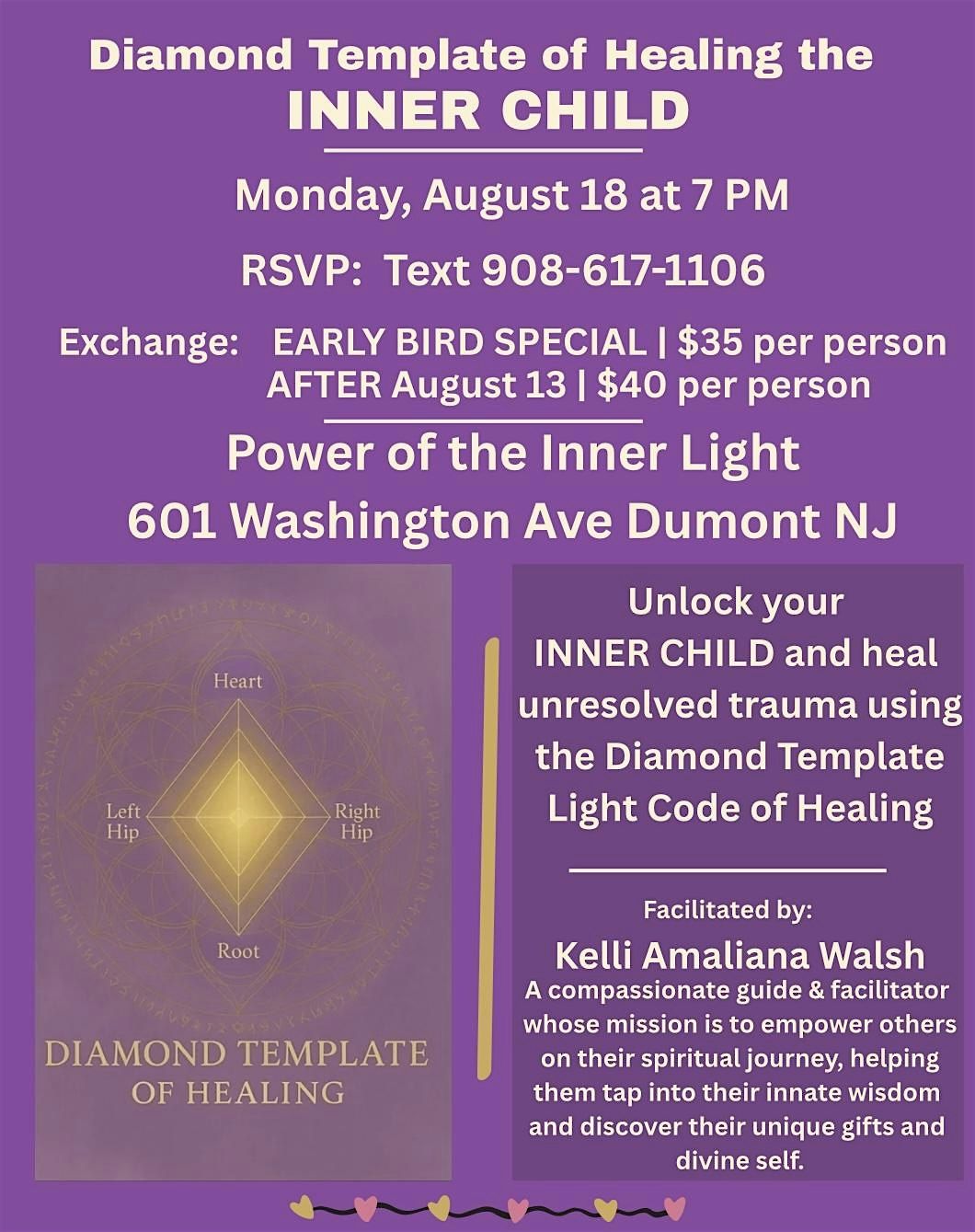 Diamond Template of Healing the Inner Child, 18 August | Event in Dumont | AllEvents