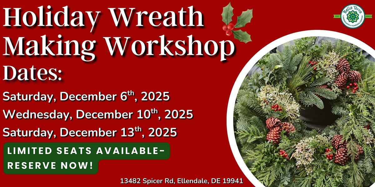 Holiday Wreath Making Workshop, 6 December | Event in Ellendale | AllEvents